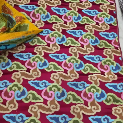 KashiFab CHO Magenta Lucky Cloud Tibetan Brocade - Tibetan brocade Varanasi wholesale