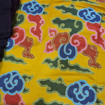 KashiFab CHO Yellow Lucky Cloud Tibetan Brocade - Tibetan brocade Varanasi wholesale