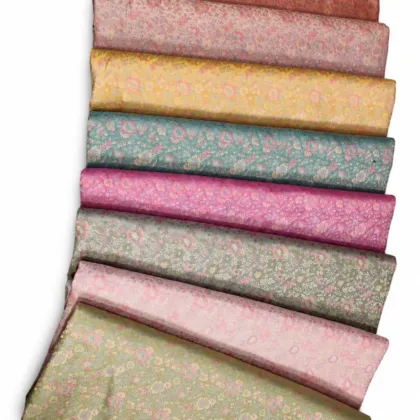 KashiFab Boutique Pastel Floral Banarasi Brocade Fabric - Banarasi brocade fabric Varanasi wholesale export