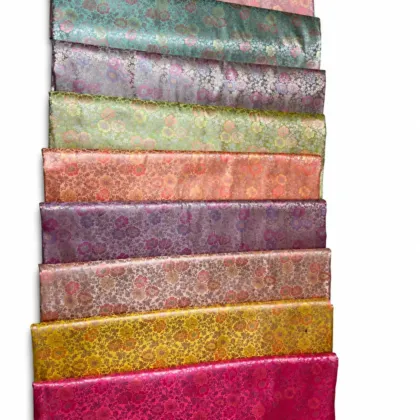 KashiFab Courtyard Pastel Stack Banarasi Brocade Fabric - Banarasi brocade fabric Varanasi wholesale export