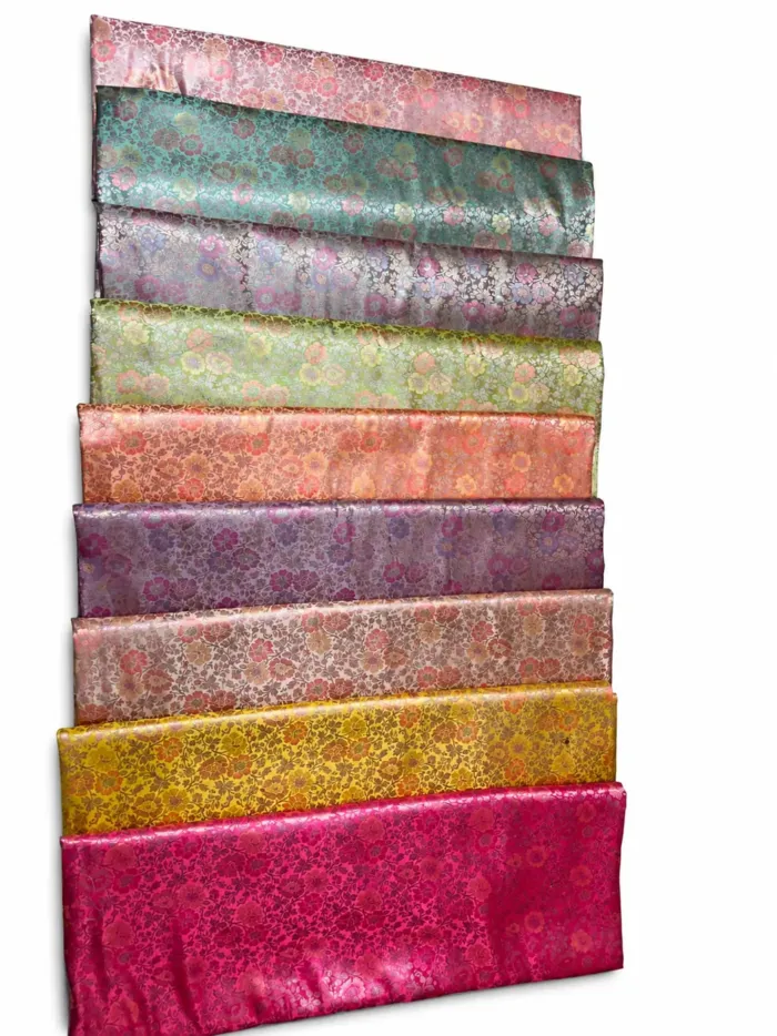 KashiFab Courtyard Pastel Stack Banarasi Brocade Fabric - Banarasi brocade fabric Varanasi wholesale export
