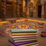 KashiFab Haveli Mint Stack Banarasi Brocade Fabric shade card - Banarasi brocade fabric Varanasi