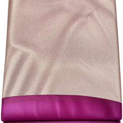 KashiFab Beige Tissue with Purple Contrast Banarasi Brocade Fabric - Banarasi brocade fabric Varanasi wholesale export