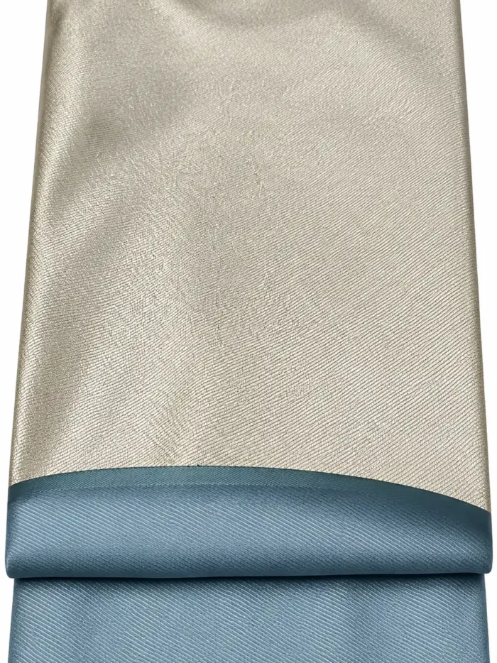KashiFab Champagne Tissue with Slate Contrast Banarasi Brocade Fabric - Banarasi brocade fabric Varanasi wholesale export