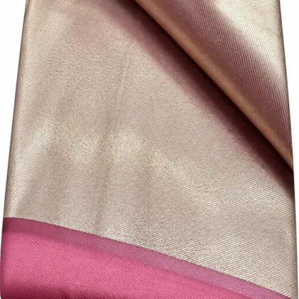 KashiFab Champagne Tissue with Pink Contrast Banarasi Brocade Fabric - Banarasi brocade fabric Varanasi wholesale export