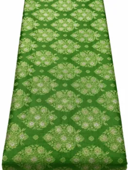 KashiFab Green Gold Medallion Banarasi Brocade Fabric - Banarasi brocade fabric Varanasi wholesale export