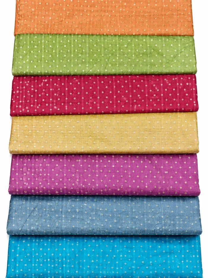 KashiFab Mini Gold Buti Banarasi Brocade Fabric - Banarasi brocade fabric Varanasi wholesale export