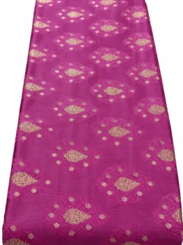 KashiFab Magenta Gold Buti Banarasi Brocade Fabric - Banarasi brocade fabric Varanasi wholesale export