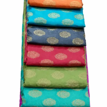 KashiFab Gold Buti Colour Range Banarasi Brocade Fabric - Banarasi brocade fabric Varanasi wholesale export