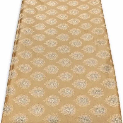 KashiFab Beige Gold Buti Banarasi Brocade Fabric - Banarasi brocade fabric Varanasi wholesale export