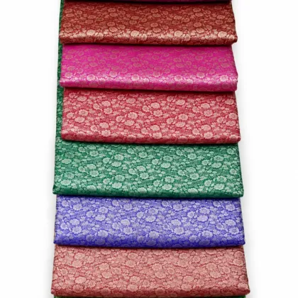 KashiFab Floral Colour Range Banarasi Brocade Fabric - Banarasi brocade fabric Varanasi wholesale export