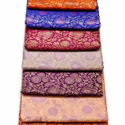 KashiFab Compact Floral Banarasi Brocade Fabric - Banarasi brocade fabric Varanasi wholesale export