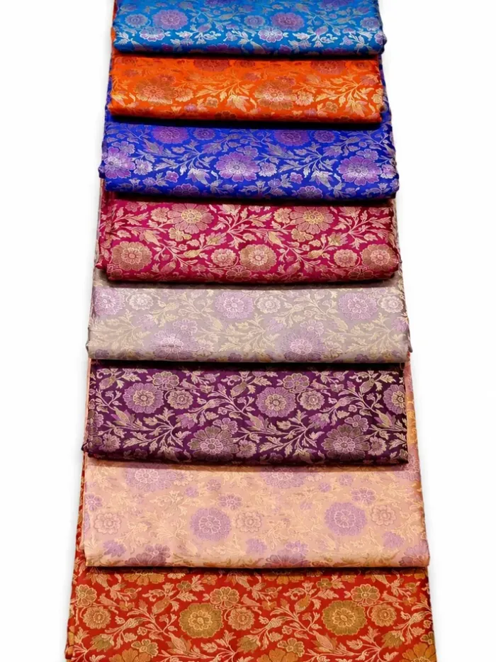 KashiFab Compact Floral Banarasi Brocade Fabric KashiFab Compact Floral Banarasi Brocade Fabric - Banarasi brocade fabric Varanasi wholesale export