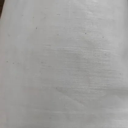 KashiFab Bright Ivory Banarasi Raw Silk Fabric - Fine Slub Bridal Metre