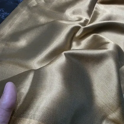 KashiFab Bright Gold Banarasi Tissue Silk Fabric - Metallic Zari Wholesale Metre