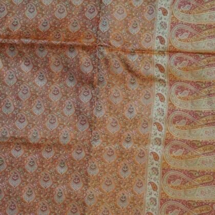 KashiFab Burnt Orange Banarasi Silk Saree online - authentic Varanasi Banarasi silk saree