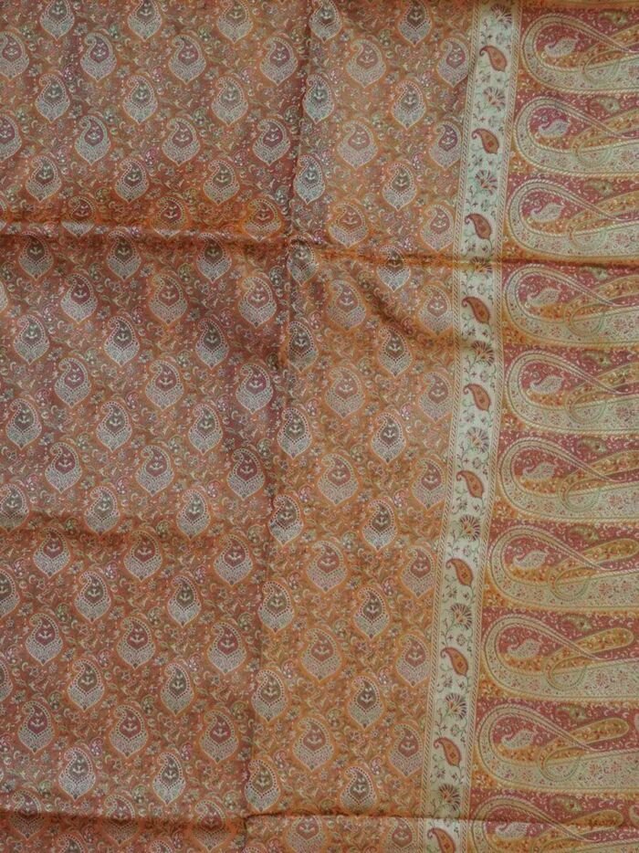 KashiFab Burnt Orange Banarasi Silk Saree online - authentic Varanasi Banarasi silk saree
