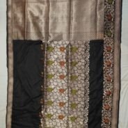 KashiFab Burnt Orange Banarasi Silk Saree online - authentic Varanasi Banarasi silk saree