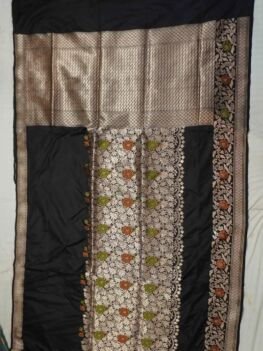 KashiFab Burnt Orange Banarasi Silk Saree online - authentic Varanasi Banarasi silk saree