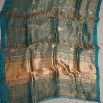 KashiFab Burnt Orange Banarasi Silk Saree online - authentic Varanasi Banarasi silk saree