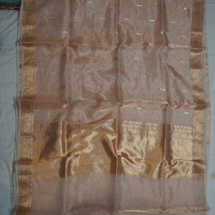 KashiFab Burnt Orange Banarasi Silk Saree online - authentic Varanasi Banarasi silk saree