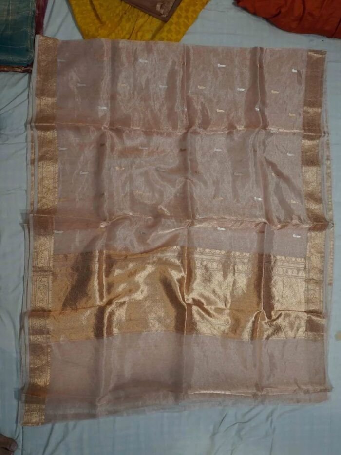 KashiFab Burnt Orange Banarasi Silk Saree 1 KashiFab Burnt Orange Banarasi Silk Saree online - authentic Varanasi Banarasi silk saree