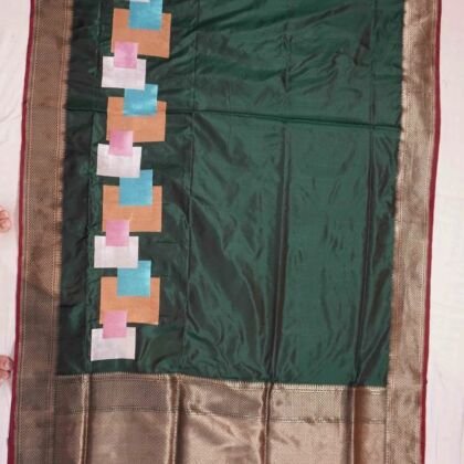 KashiFab Burnt Orange Banarasi Silk Saree online - authentic Varanasi Banarasi silk saree