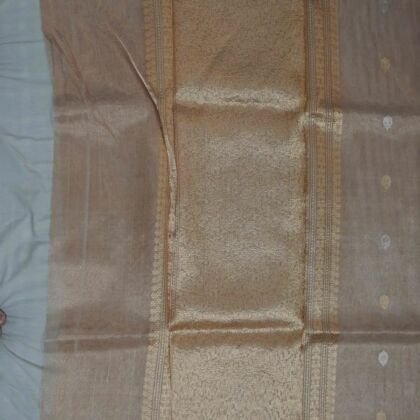 KashiFab Burnt Orange Banarasi Silk Saree online - authentic Varanasi Banarasi silk saree
