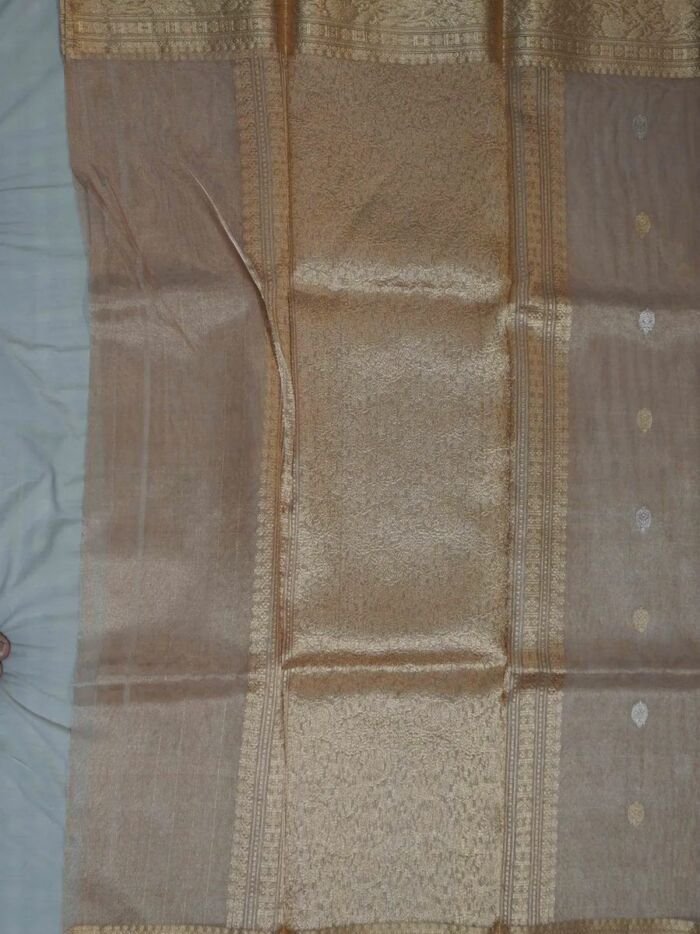 KashiFab Burnt Orange Banarasi Silk Saree online - authentic Varanasi Banarasi silk saree