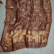 KashiFab Burnt Orange Banarasi Silk Saree online - authentic Varanasi Banarasi silk saree