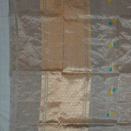 KashiFab Burnt Orange Banarasi Silk Saree online - authentic Varanasi Banarasi silk saree