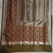 KashiFab Burnt Orange Banarasi Silk Saree online - authentic Varanasi Banarasi silk saree
