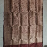 KashiFab Burnt Orange Banarasi Silk Saree online - authentic Varanasi Banarasi silk saree