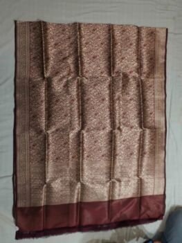 KashiFab Burnt Orange Banarasi Silk Saree online - authentic Varanasi Banarasi silk saree