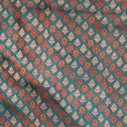 KashiFab Burnt Orange Banarasi Silk Saree online - authentic Varanasi Banarasi silk saree - detail view 2