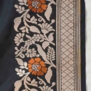 KashiFab Burnt Orange Banarasi Silk Saree online - authentic Varanasi Banarasi silk saree - detail view 2