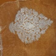 KashiFab Burnt Orange Banarasi Silk Saree online - authentic Varanasi Banarasi silk saree - detail view 2