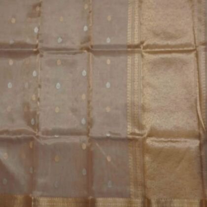 KashiFab Burnt Orange Banarasi Silk Saree online - authentic Varanasi Banarasi silk saree - detail view 2