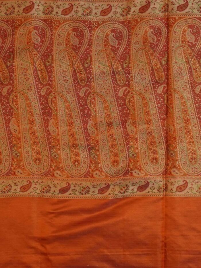 KashiFab Burnt Orange Banarasi Silk Saree online - authentic Varanasi Banarasi silk saree - detail view 3