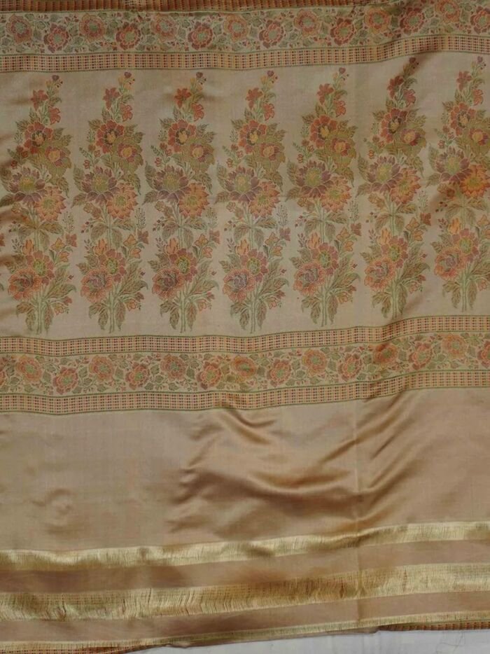 KashiFab Burnt Orange Banarasi Silk Saree 3 KashiFab Burnt Orange Banarasi Silk Saree online - authentic Varanasi Banarasi silk saree - detail view 3