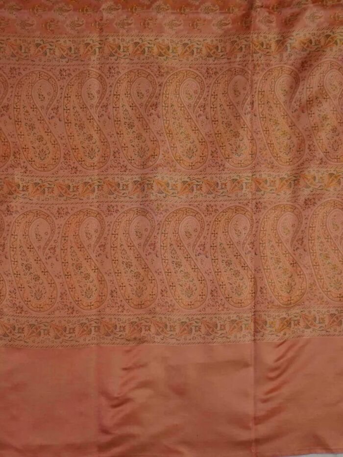 KashiFab Burnt Orange Banarasi Silk Saree 3 KashiFab Burnt Orange Banarasi Silk Saree online - authentic Varanasi Banarasi silk saree - detail view 3