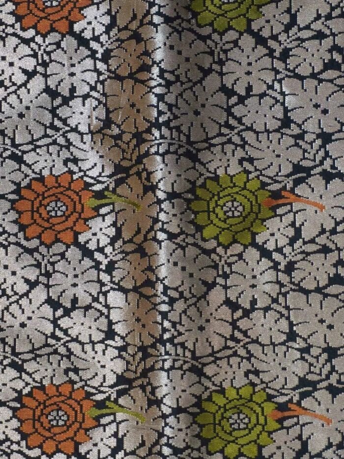 KashiFab Burnt Orange Banarasi Silk Saree 3 KashiFab Burnt Orange Banarasi Silk Saree online - authentic Varanasi Banarasi silk saree - detail view 3