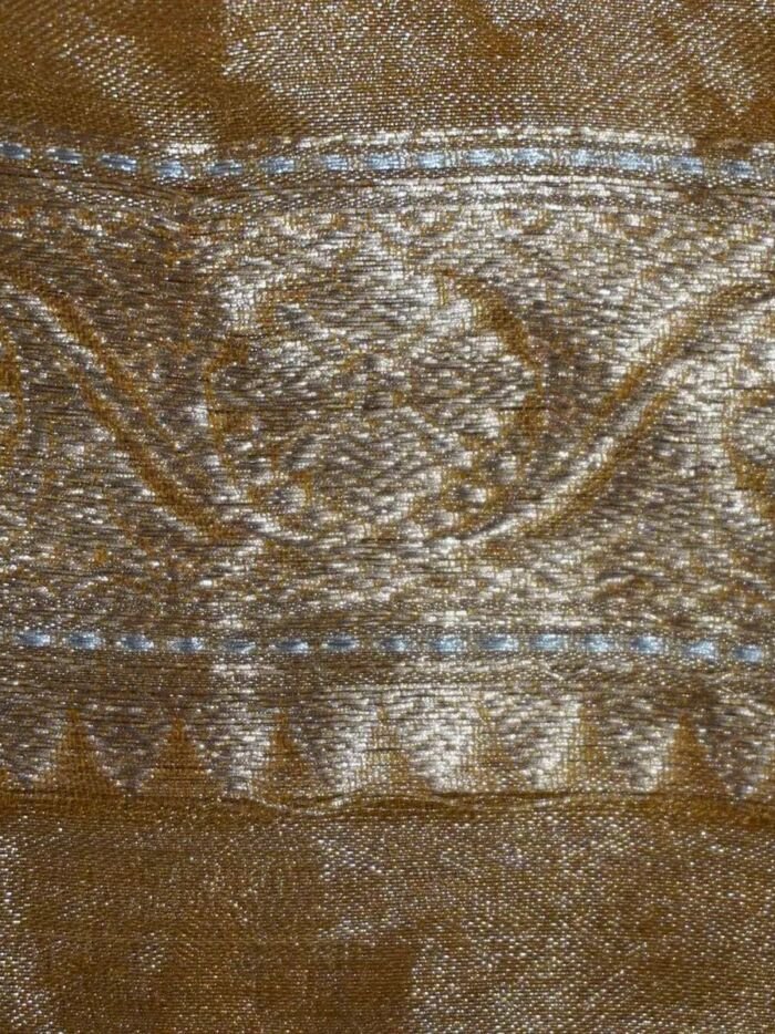 KashiFab Burnt Orange Banarasi Silk Saree 3 KashiFab Burnt Orange Banarasi Silk Saree online - authentic Varanasi Banarasi silk saree - detail view 3