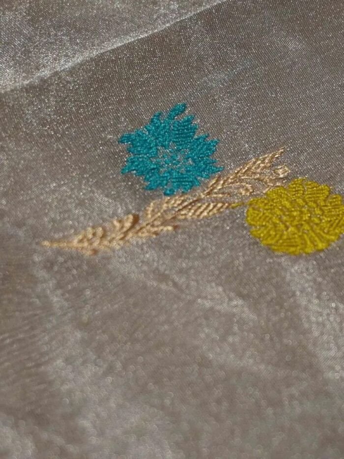 KashiFab Burnt Orange Banarasi Silk Saree 3 KashiFab Burnt Orange Banarasi Silk Saree online - authentic Varanasi Banarasi silk saree - detail view 3