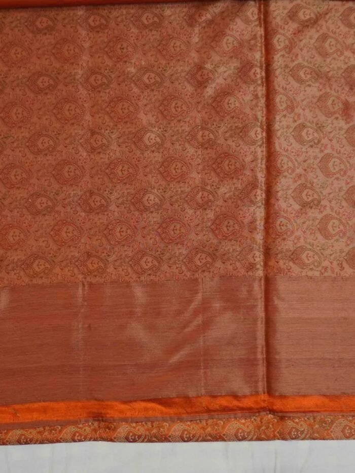 KashiFab Burnt Orange Banarasi Silk Saree online - authentic Varanasi Banarasi silk saree - detail view 4