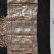 KashiFab Burnt Orange Banarasi Silk Saree online - authentic Varanasi Banarasi silk saree - detail view 4