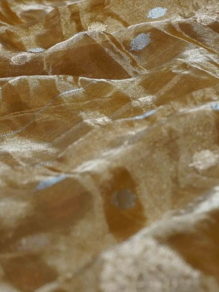 KashiFab Burnt Orange Banarasi Silk Saree 4 KashiFab Burnt Orange Banarasi Silk Saree online - authentic Varanasi Banarasi silk saree - detail view 4