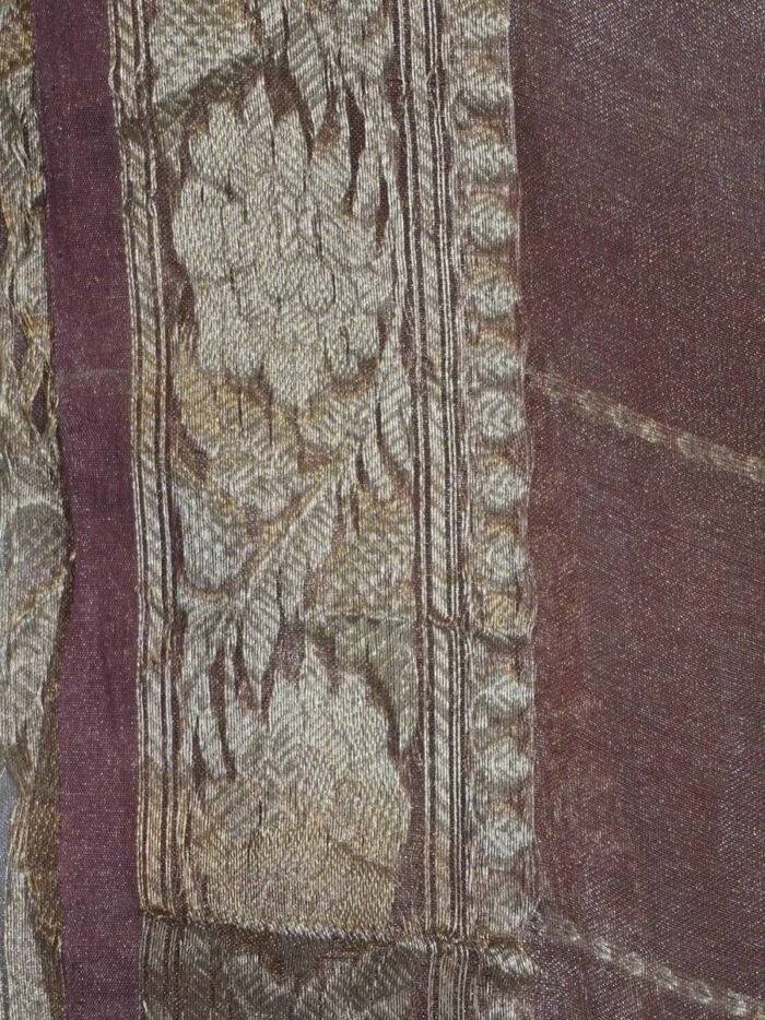 KashiFab Burnt Orange Banarasi Silk Saree 4 KashiFab Burnt Orange Banarasi Silk Saree online - authentic Varanasi Banarasi silk saree - detail view 4