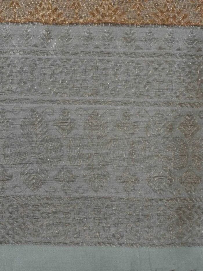 KashiFab Burnt Orange Banarasi Silk Saree 4 KashiFab Burnt Orange Banarasi Silk Saree online - authentic Varanasi Banarasi silk saree - detail view 4