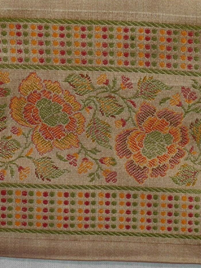 KashiFab Burnt Orange Banarasi Silk Saree 5 KashiFab Burnt Orange Banarasi Silk Saree online - authentic Varanasi Banarasi silk saree - detail view 5